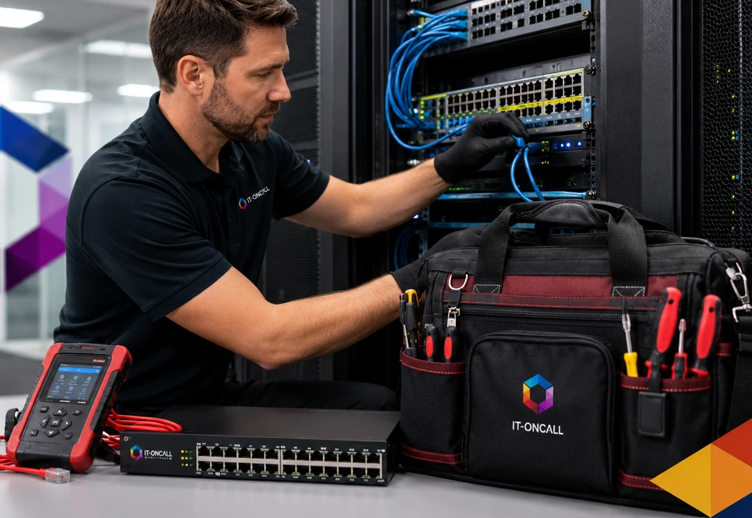 Smart hands and on-site support in a server room